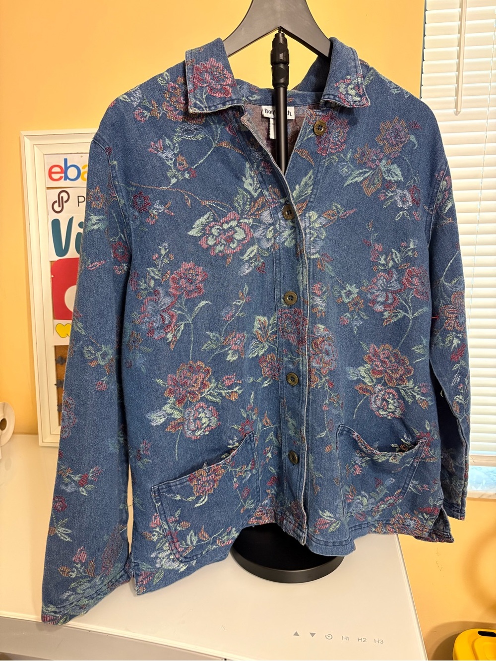 BonWorth Blue Floral Denim Jacket